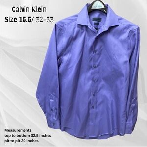 Calvin Klein Men's Purple Dress Shirt - Long Sleeve